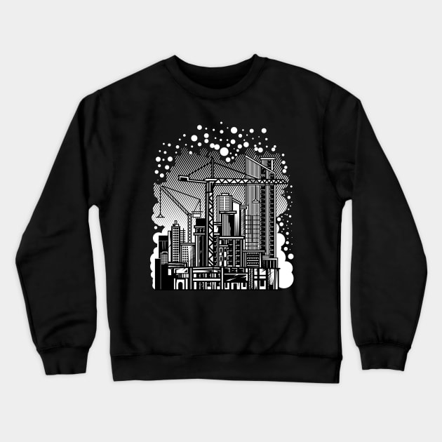 Tower Crane Abstract Crewneck Sweatshirt by damnoverload